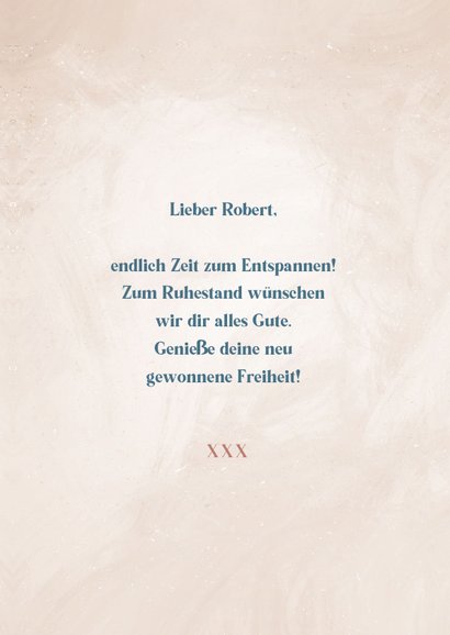 Glückwunschkarte Ruhestand 'Relax' 3