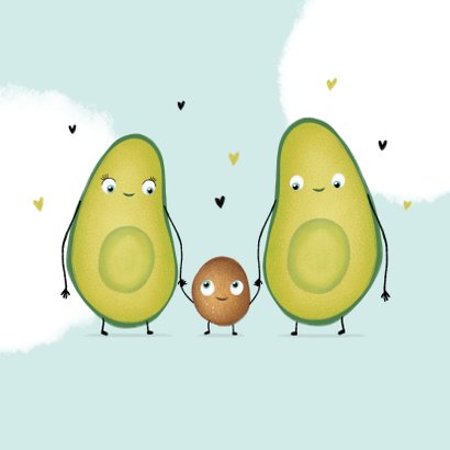 Glückwunschkarte schwanger Avocado 2