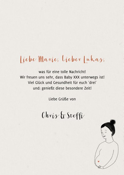 Glückwunschkarte schwanger 'Baby on the way' 3