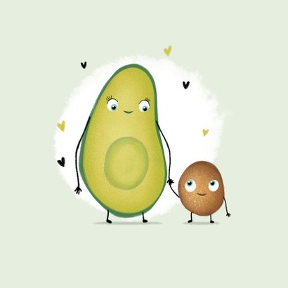 Glückwunschkarte Schwangerschaft Kribbeln im Bauch Avocado 2