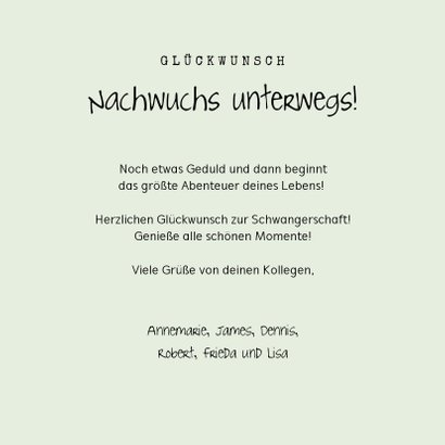 Glückwunschkarte Schwangerschaft Kribbeln im Bauch Avocado 3