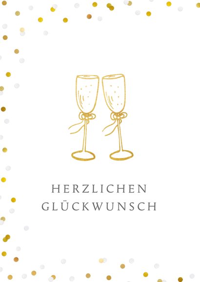 Glückwunschkarte Sektgläser zur goldenen Hochzeit 2