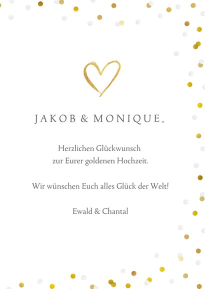 Glückwunschkarte Sektgläser zur goldenen Hochzeit 3