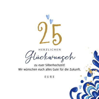 Glückwunschkarte Silberhochzeit Foto & Ornamente 3