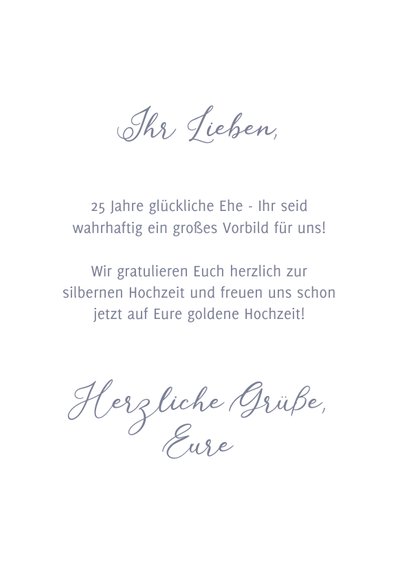 Glückwunschkarte Silberne Hochzeit Herzen 3