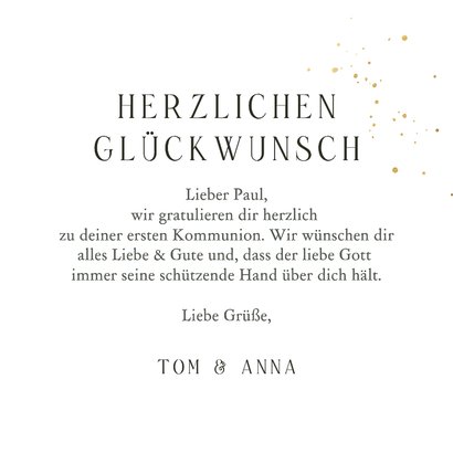 Glückwunschkarte Tauben Kommunion grün 3