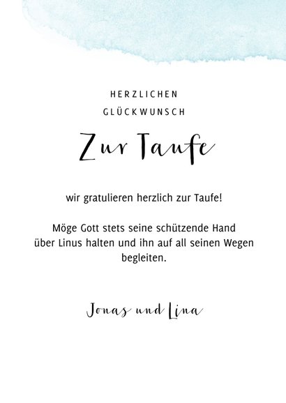 Glückwunschkarte Taufe Elefant blaue Ballons 3