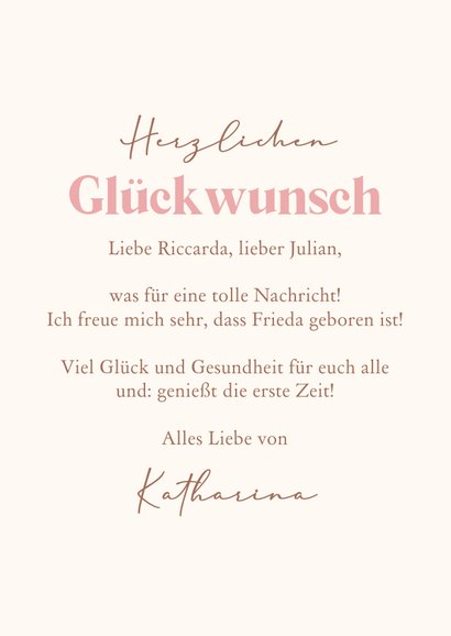 Glückwunschkarte Tiere im rosa Heißluftballon 3