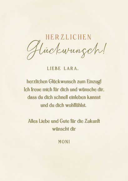 Glückwunschkarte Umgezogen Katze im Blumentopf 3