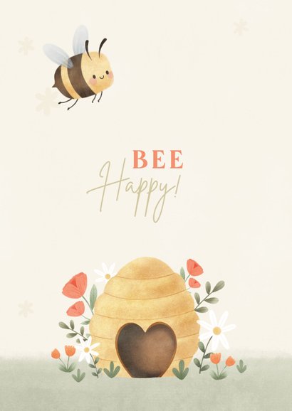 Glückwunschkarte Umzug Bienen mit Bienenkorb 2