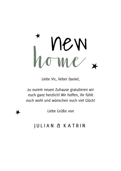 Glückwunschkarte Umzug New Home 3