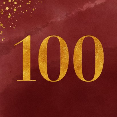 Glückwunschkarte zum 100. Geburtstag Goldzahl 2