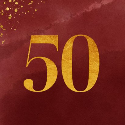 Glückwunschkarte zum 50. Geburtstag Goldzahl 2