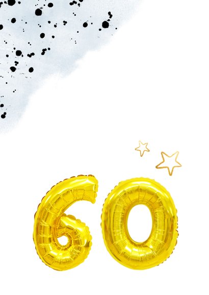 Glückwunschkarte zum 60. Geburtstag blau mit Zahlenballon 2
