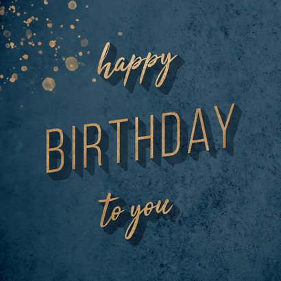 Glückwunschkarte zum Geburtstag blau "Happy Birthday" 2