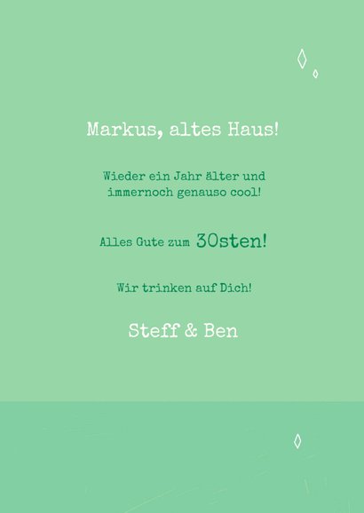 Glückwunschkarte zum Geburtstag 'Cheers to you' 3