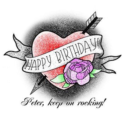 Glückwunschkarte zum Geburtstag HerzTattoo Send a Smile