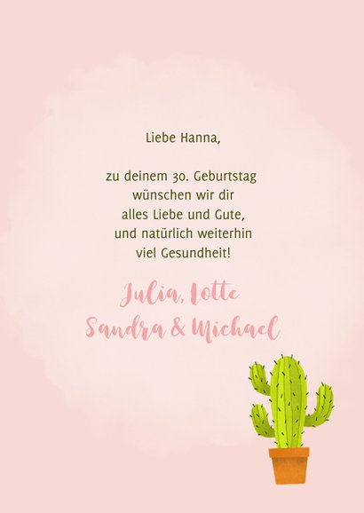 Glückwunschkarte zum Geburtstag Kaktus Lass dich drücken 3