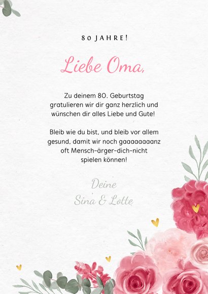 Glückwunschkarte zum Geburtstag rosa Rosen und Foto 3