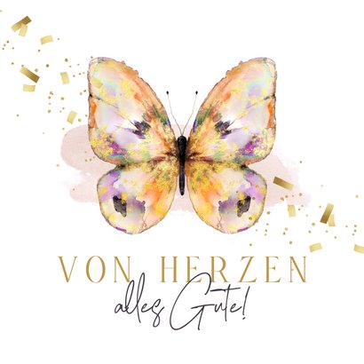 Glückwunschkarte zum Geburtstag Schmetterling Send a Smile