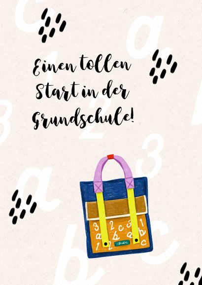 Glückwunschkarte zur Einschulung Schultasche & Foto 2