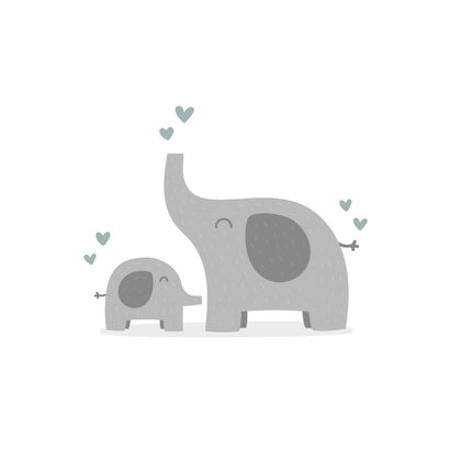 Glückwunschkarte zur Geburt Elefantenjunge 2