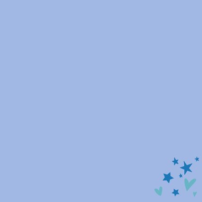 Glückwunschkarte zur Geburt mit blauem Küken 'It’s a boy!' Rückseite