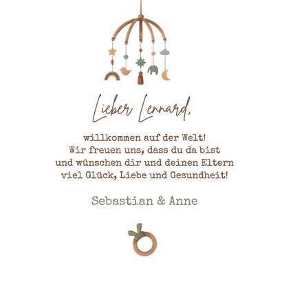 Glückwunschkarte zur Geburt Schaukelpferd 3