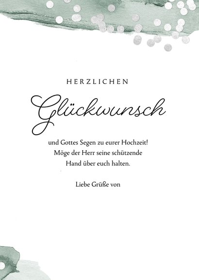 Glückwunschkarte zur Hochzeit Gottes Segen 3