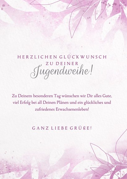 Glückwunschkarte zur Jugendweihe Floral 3