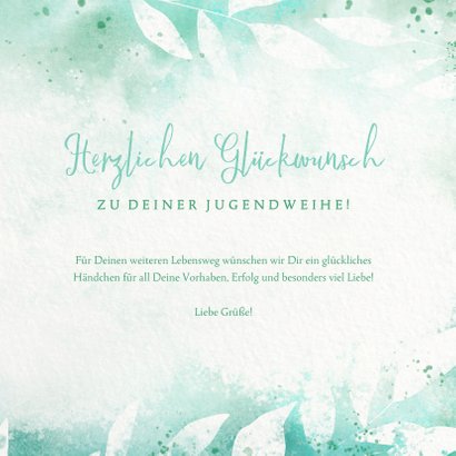 Glückwunschkarte zur Jugendweihe Florales Aquarell 3