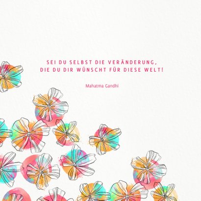 Glückwunschkarte zur Konfirmation Aquarell Blüten 2