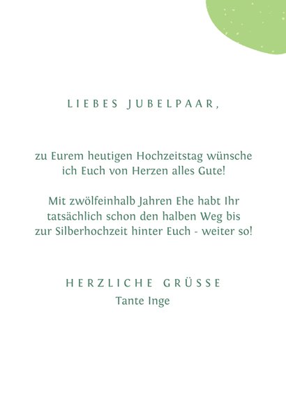 Glückwunschkarte zur Petersilienhochzeit 12,5 Jahre 3