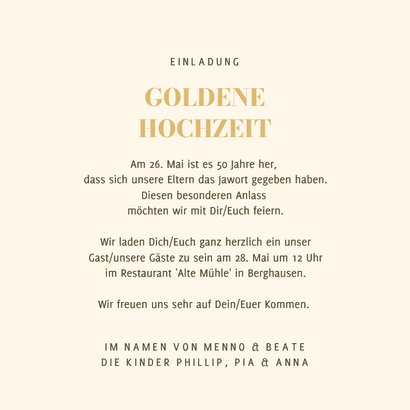 Goldene Hochzeit Fotokarte Einladung 50 Jahre verheiratet 3
