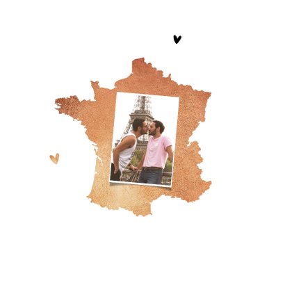 Grußkarte aus Frankreich mit eigenen Fotos & Herzen 2