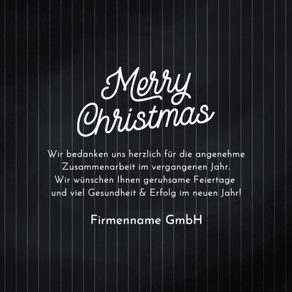 Grußkarte Firma Weihnachtskugel 'Merry Christmas' Streifen 3