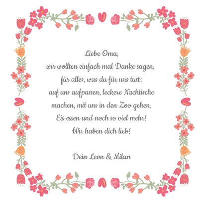 Grußkarte Foto in Herz mit Blumen 3