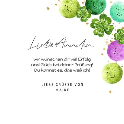 Grußkarte Glücksklee Viel Erfolg Prüfung Send a Smile