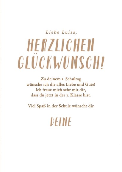 Grußkarte Glückwunsch Schulanfang Foto & Schultüten 3