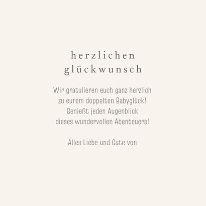 Grußkarte Glückwunsch Zwilling geboren Babyschuhe 3