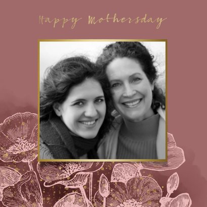 Grußkarte 'happy mothersday' mit Foto und Blumen 2