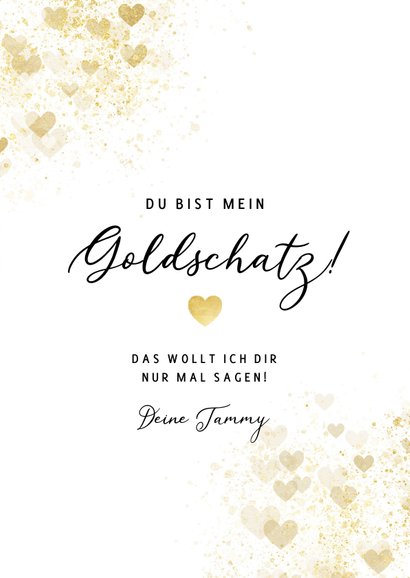 Grußkarte Liebe Goldschatz 3