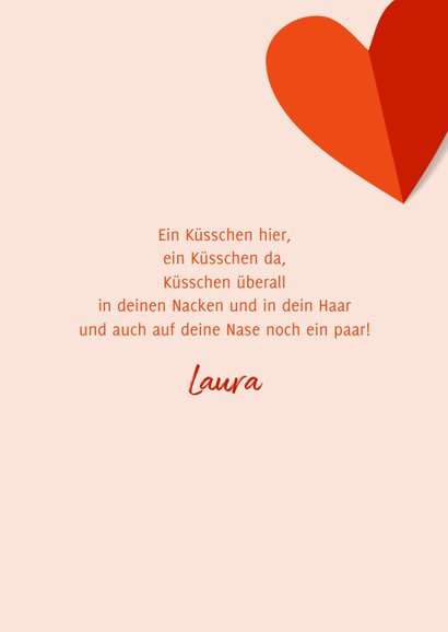 Grußkarte Liebe rote Papierherzen 3