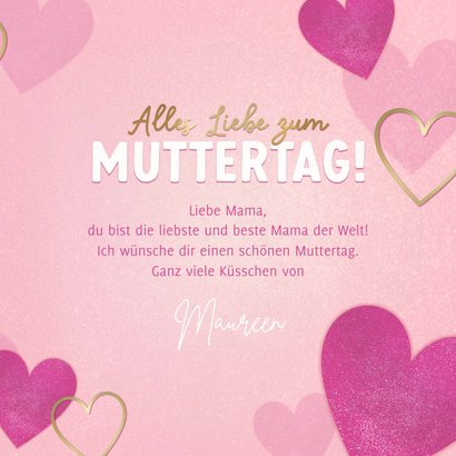 Grußkarte Muttertag Herzen 'Mama, du bist lieb' 3