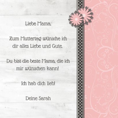 Grußkarte Muttertag Holzlook, Foto und Etikett No. 1 Mom! 3