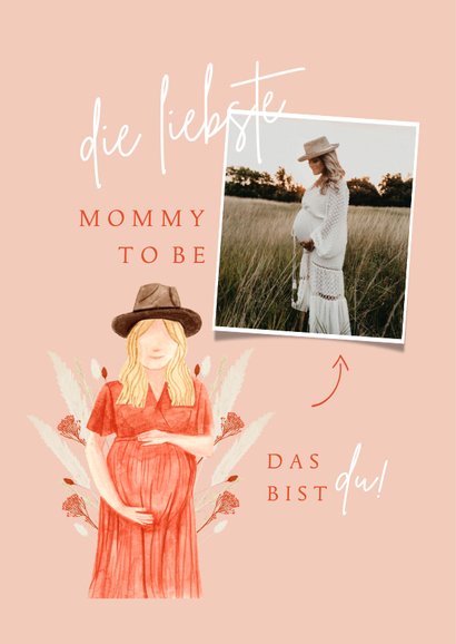 Grußkarte Muttertag 'Mommy to be' Boho-Stil 2