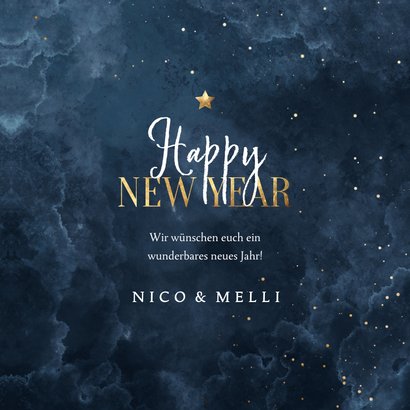 Grußkarte Neujahr 'Happy New Year' 3
