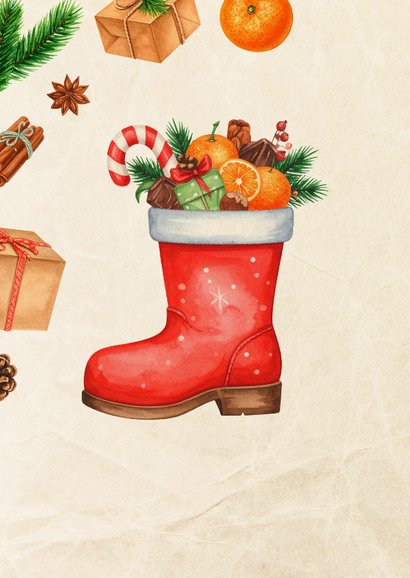 Grußkarte Nikolausstiefel Leckereien 'Nikolausgrüße' 2