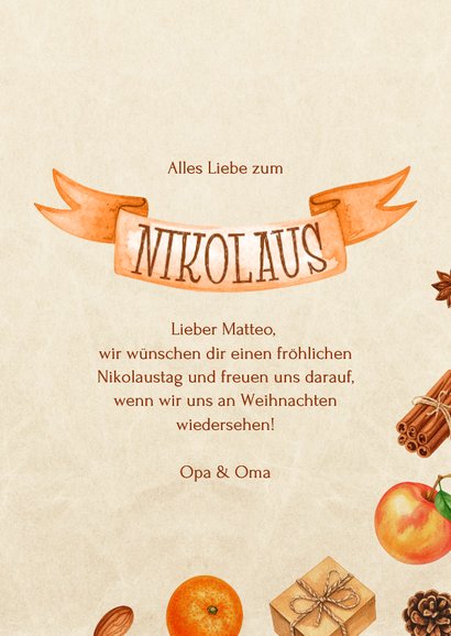 Grußkarte Nikolausstiefel Leckereien 'Nikolausgrüße' 3