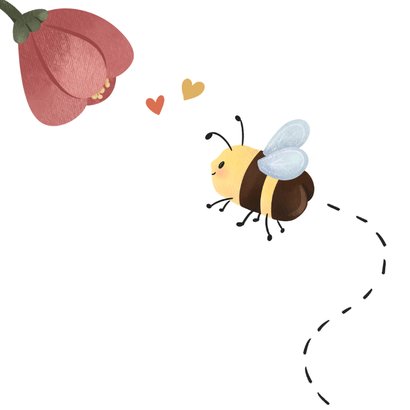 Grußkarte Optimismus Biene Blume Lustig 2